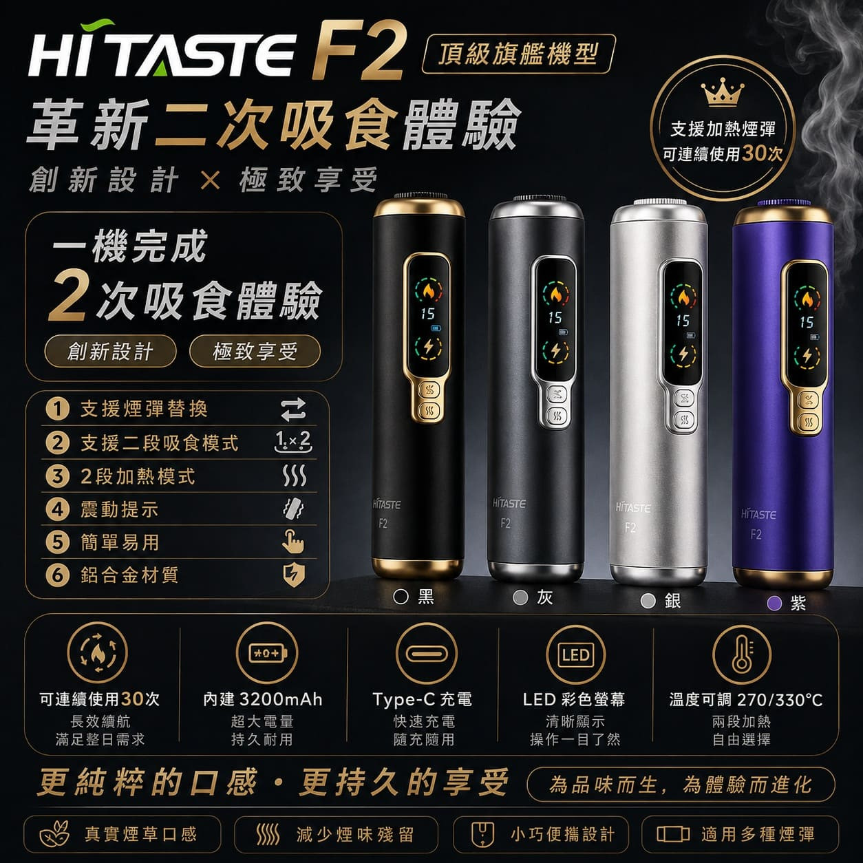二回機 HiTaste F2/ Fasoul Mate Air / Fasoul STELLAR /Fasoul C2 圖片2 IQOS菸彈 日T 哈T 亞T 韓T TEREA HEETS 主機